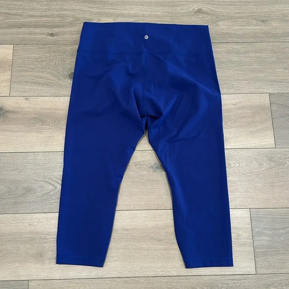 LULULEMON Blue Larkspur Wunder Train High Rise Active‎ Workout Leggings Size 20